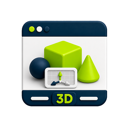 3D thumbnail for 3D service with modeling shapes and render elements